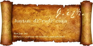 Justus Árvácska névjegykártya